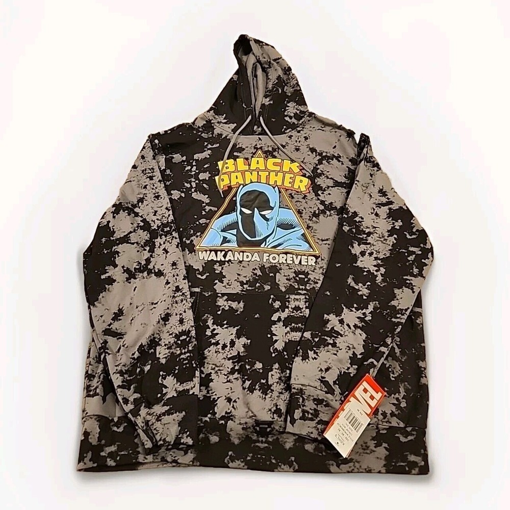 Marvel Black Panther Hoodie Men's XXL Wakanda Forever‎ Collector W/ Pouch Pocket